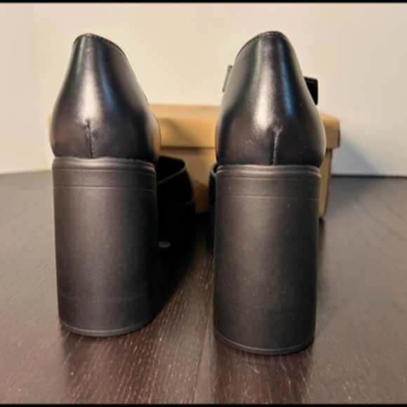 Free People Gwen Mary Jane Leather Platform Heels Shoes Black Size US 8/EU 38.5 - Picture 11 of 16